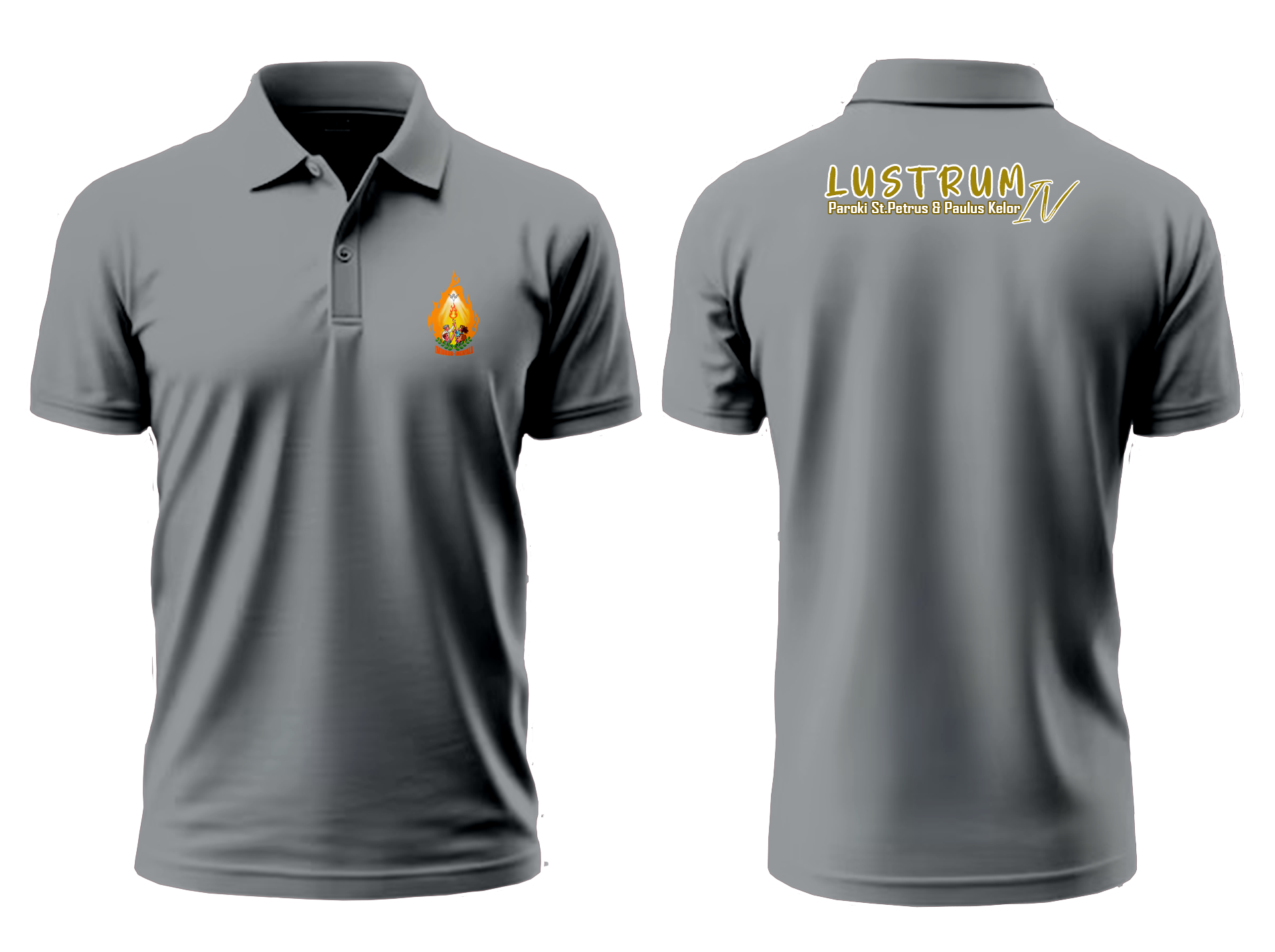 Kaos Kerah-Abuabu Tanpa Logo Samping