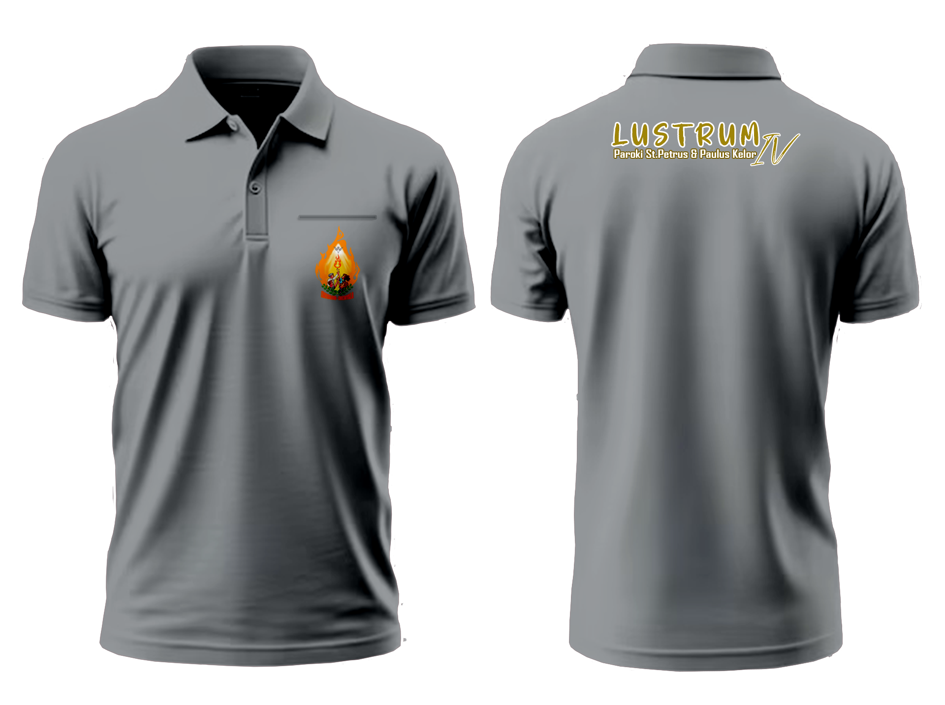 Kaos Kerah-Abuabu Pake Saku Depan Dalam ( Tanpa Logo Samping )