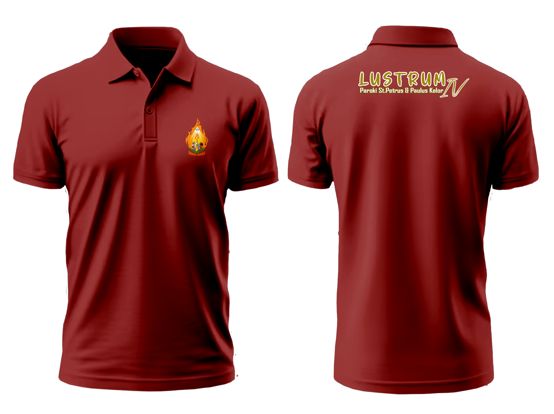 Kaos Kerah-MerahHati Tanpa Logo Samping